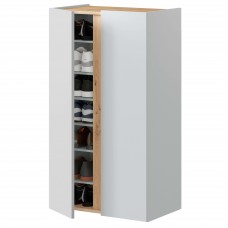 Mueble Zapatero Recibidor Armario Tempus Color Roble Nodi y Blanco Artik 57 cm