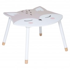 Mesa Infantil Fox Douceur con Serigrafia de Zorro en Blanco