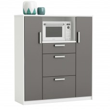 Mueble Auxiliar De Cocina Flavor Color Blanco Y Gris 116x132 cm