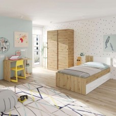 Habitación Juvenil Moderna Color Roble Nodi y Blanco Artik Habitación Juvenil Moderna Color Roble Nodi y Blanco Artik