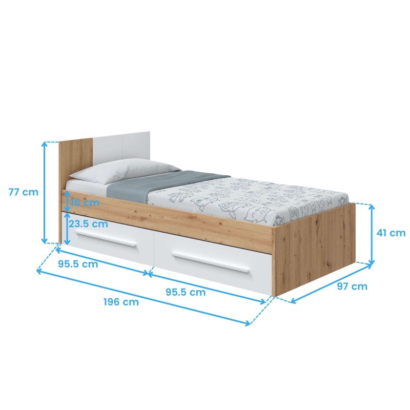 Pack Roble y Artik Cama Cotas Pack Roble y Artik Cama Cotas