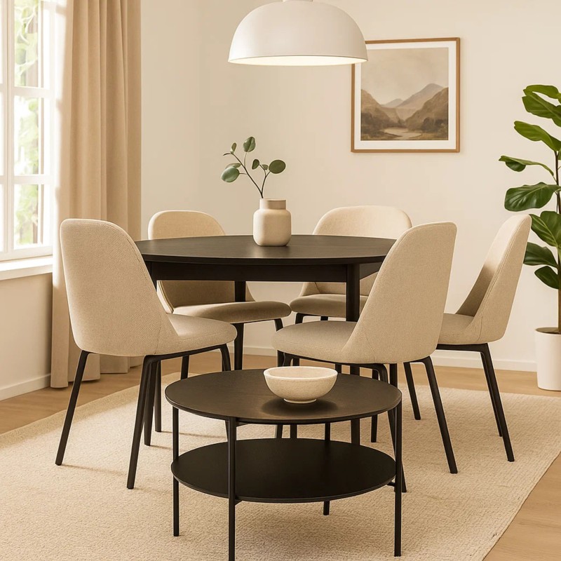 Mesa de Centro Redonda Kemi Color Negro 52x63 cm