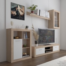 Mueble de Salón Comedor Fera Color Roble Sonoma y Nymphaea Alba 203 cm