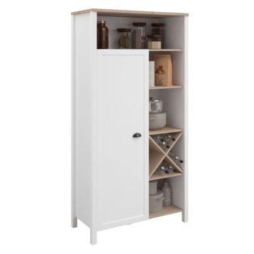 Mueble Auxiliar Cocina Coper Color Blanco y Roble Jackson 95x185 cm