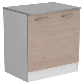 Módulo Inferior Cocina Eko 2 Puertas Roble Jackson y Blanco Mate 80x60 cm