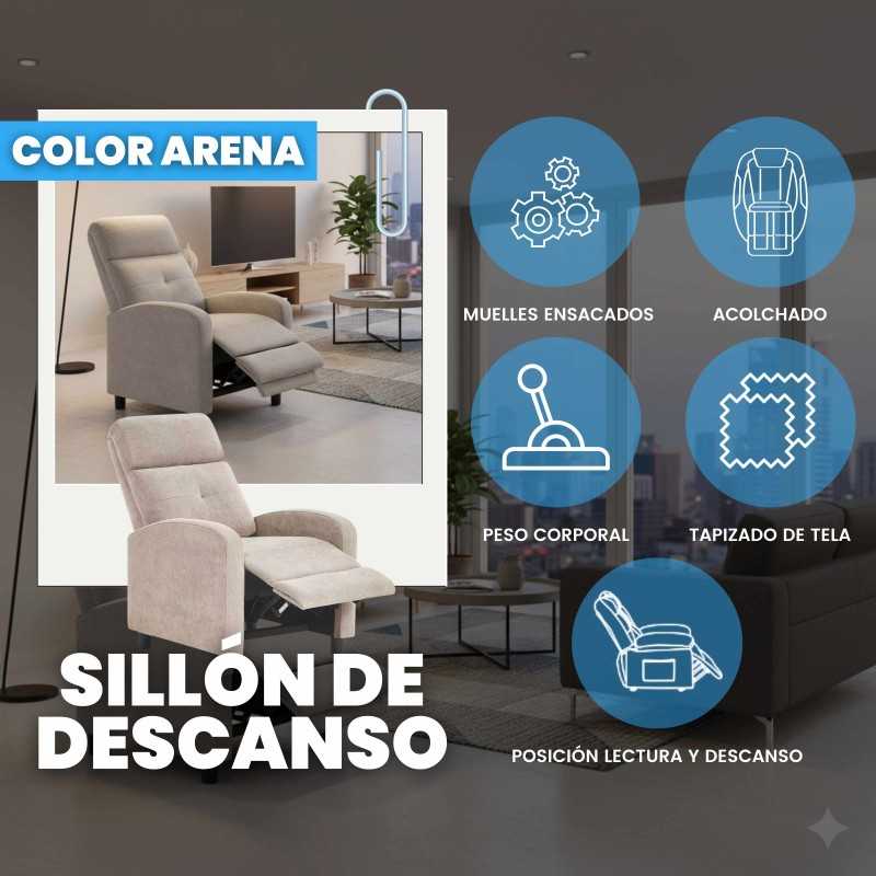 Sillón Relax Reclinable Denmark Salón Color Beige Sillón Relax Reclinable Denmark Salón Color Beige