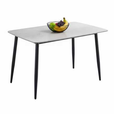 Mesa de Comedor Fija Jasmin Color Gris y Negro 121x73 cm