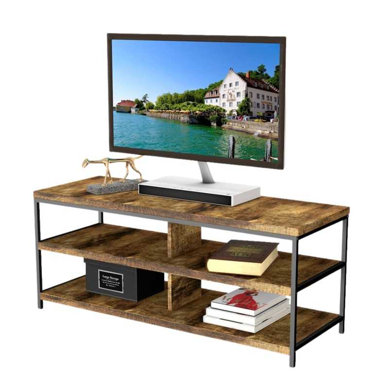 Mueble Tv Terra 110 cm Salón Color Roble Cambrian y Negro