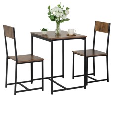Conjunto Mesa Cocina con 2 Sillas Jess Color Roble Cambrian y Negro