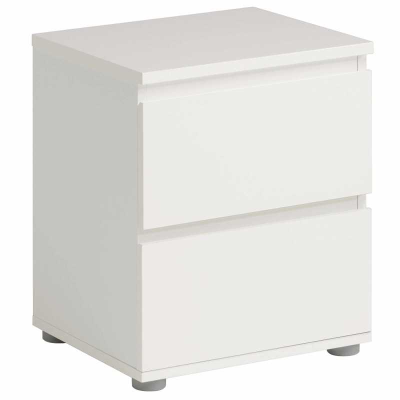 Mesita de Noche Sven con 2 Cajones Blanco Mate 40x48 cm
