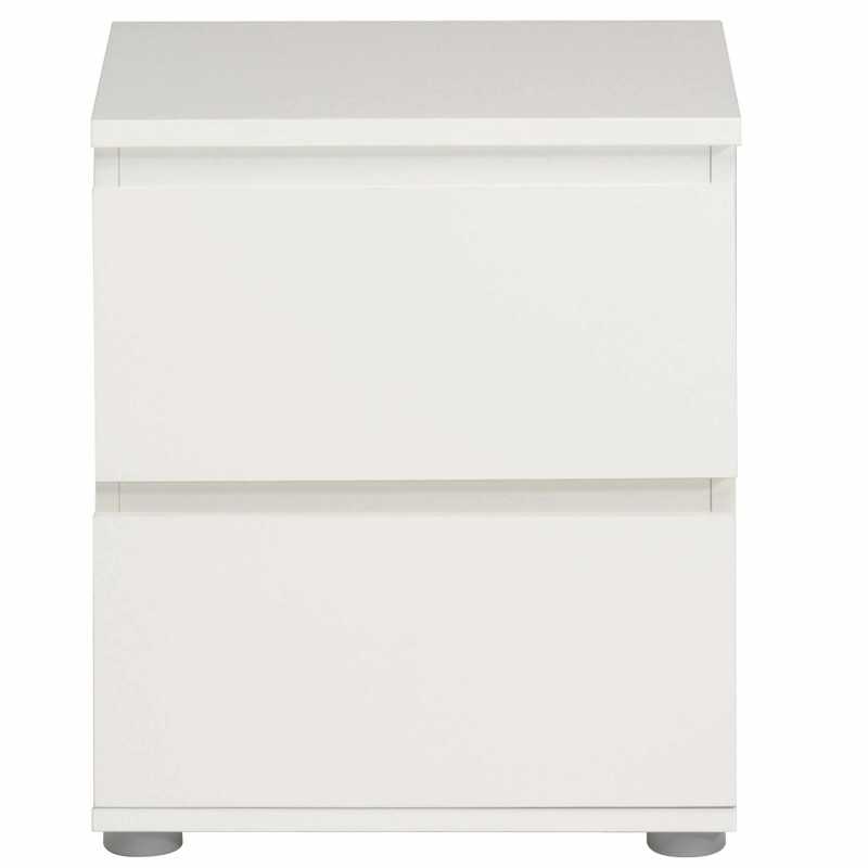 Mesita de Noche Sven con 2 Cajones Blanco Mate 40x48 cm