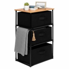 Cajonera de Armario Mueble Auxiliar 3 Cajones Roda Roble Cambrian y Negro 40x68x30 cm