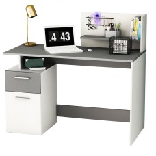 Escritorio Platón con altillo blanco y gris 109x122x55 cm Escritorio Platón con altillo blanco y gris 109x122x55 cm