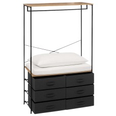 Vestidor Abierto Dormitorio Tissa 6 cajones color roble claro y gris oscuro 100x167 cm