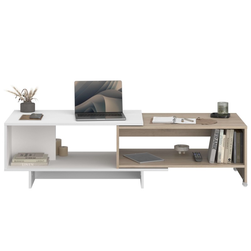 Mesa de centro con tapa deslizante frontal