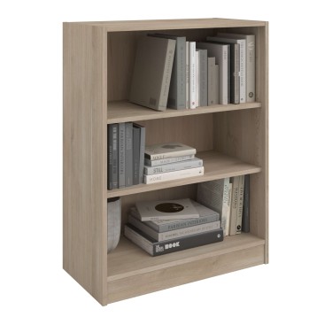 Estantería Baja Veltis 3 espacios Roble Japonés 79x106x40 cm