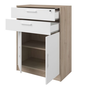 Estanteria oficina con puertas abiertas