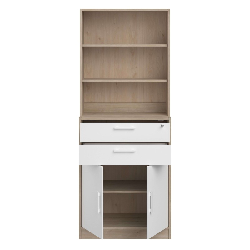 Estanteria alta oficina con puertas abiertas 2