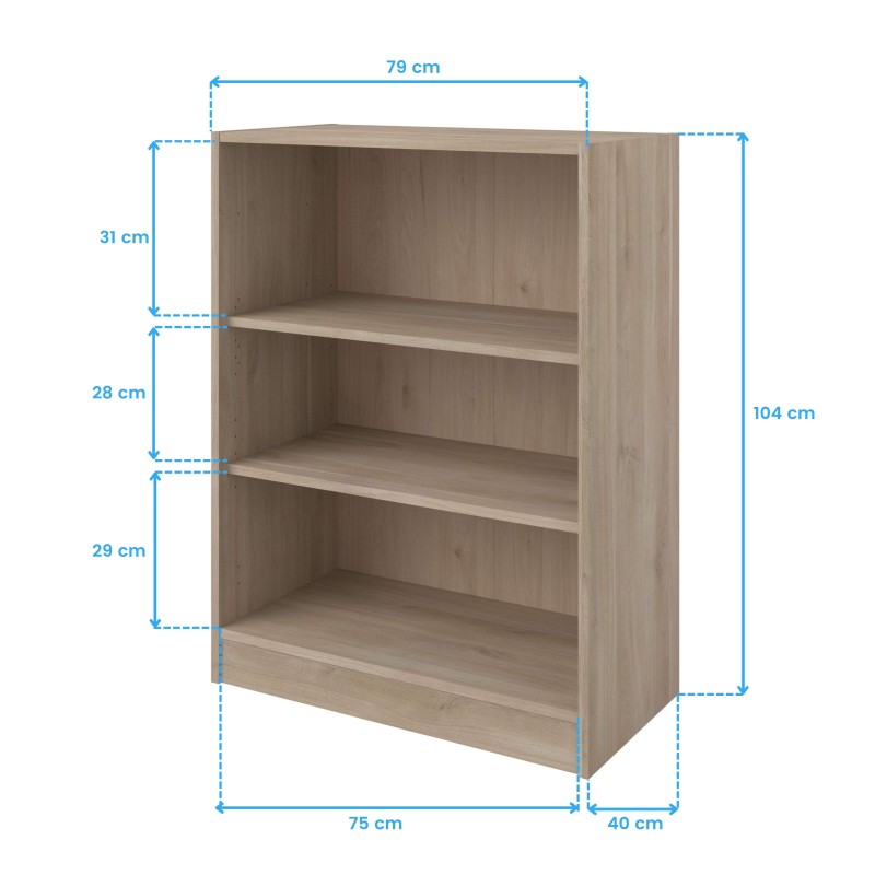 Estanteria alta oficina con puertas cotas 3