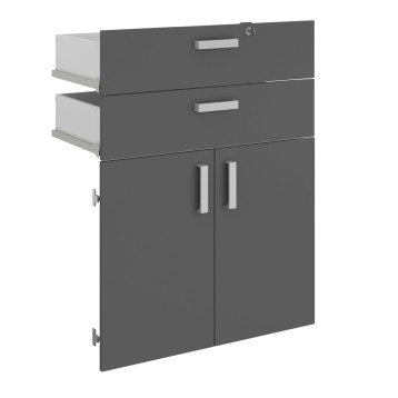 Armario de oficina con puerta y 2 cajones detalle puertas