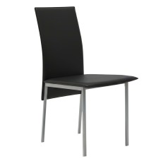 Silla Salón Moderna Saona Color Negro y Gris Metalizado