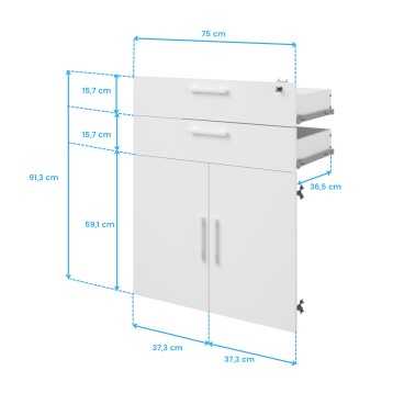 Estanteria oficina con puertas cotas