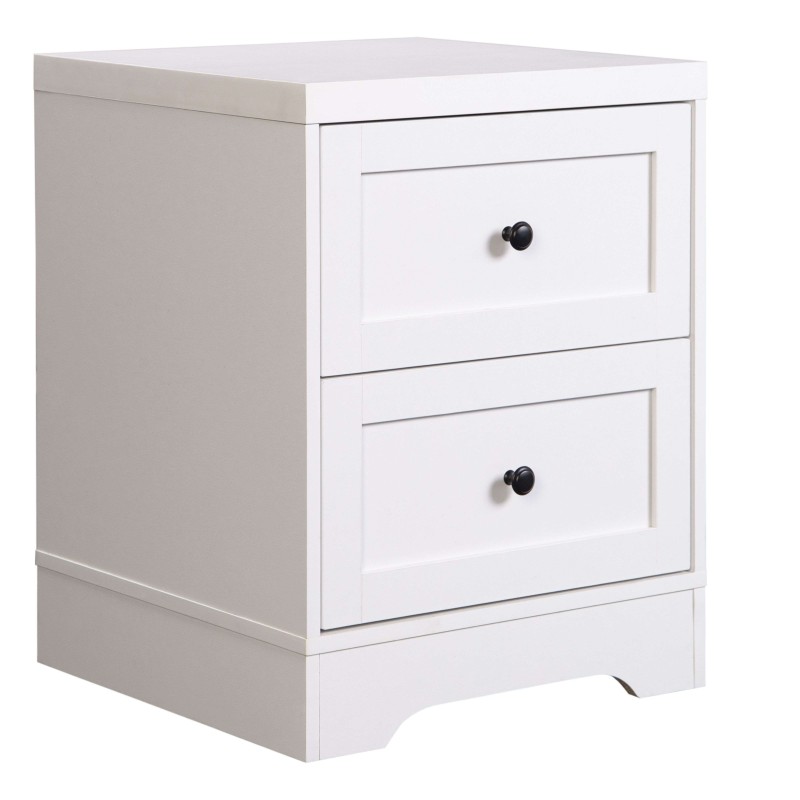 Mesita De Noche Pack Dormitorio Matrimonio Blanco y Gris