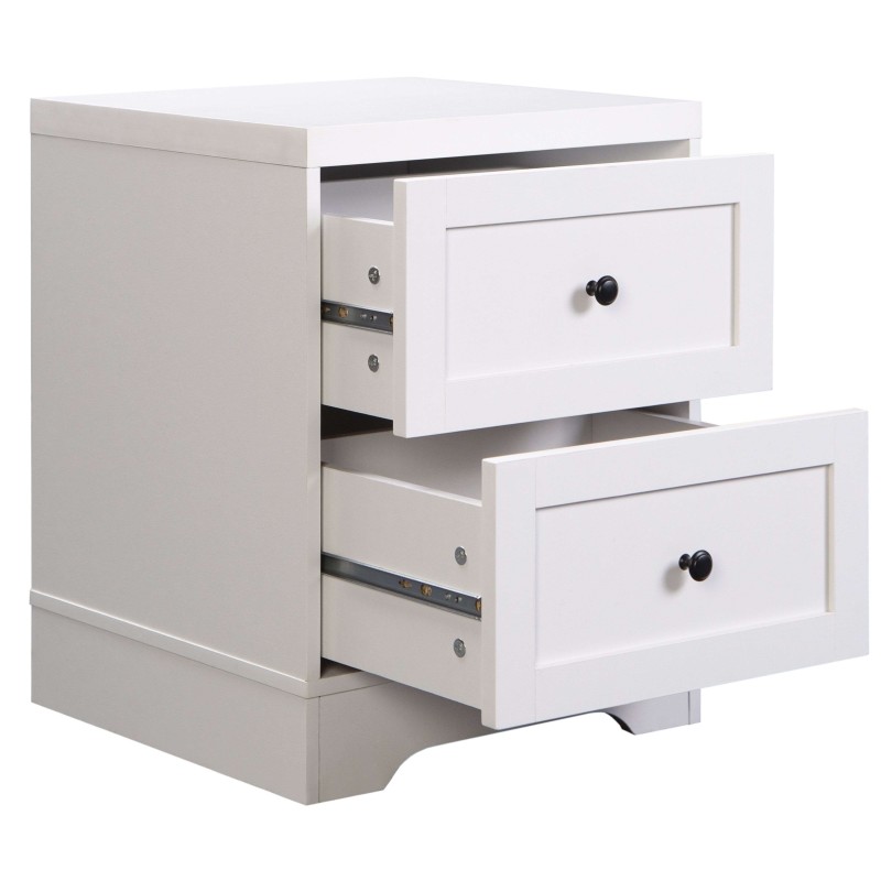 Mesita De Noche abierta Pack Dormitorio Matrimonio Blanco y Gris