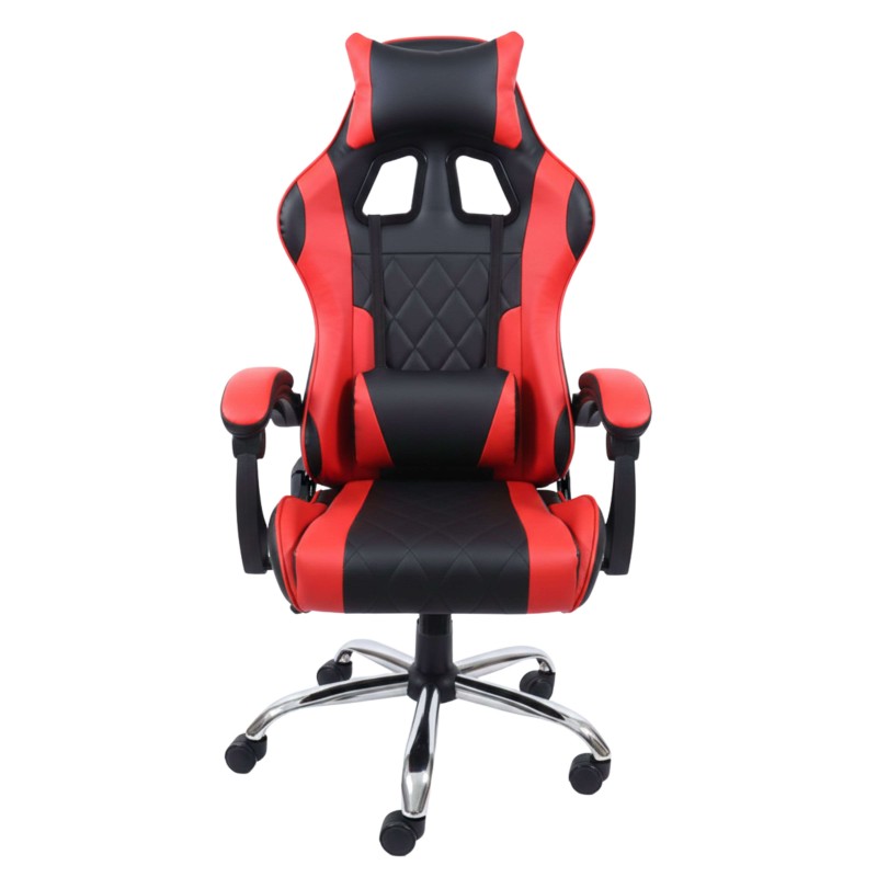 Silla Gaming Roja y Negra frontal