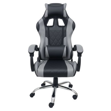 Silla Gaming Gris y Negra frontal