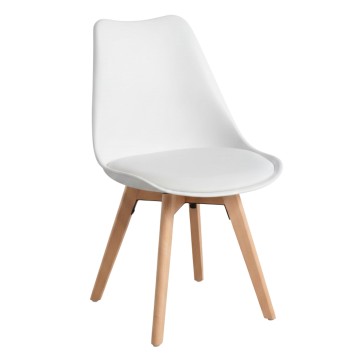 Silla Nordic blanca diseño nórdico
 Pack de-4
