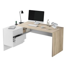 Mesa oficina escritorio office roble y blanco 145 cm