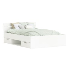Cama Doble Michigan Color Blanco Con Cajones 135 O 140 cm
