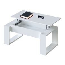 Mesa de centro elevable blanca Square 105x55 cm