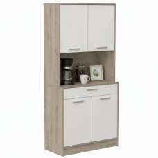 Mueble auxiliar Cocina Napoli blanco mate y roble kronberg 84x176 cm