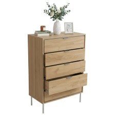 Cómoda De 5 Cajones Sforza Roble Natural 120x75 cm