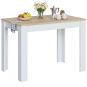 Mesa de cocina Cloe fija auxiliar roble y blanco 78x109x67 cm