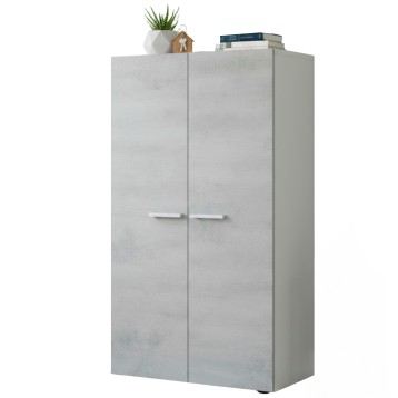 Mueble Zapatero Recibidor Armario Cemento 2 Puertas 55 cm