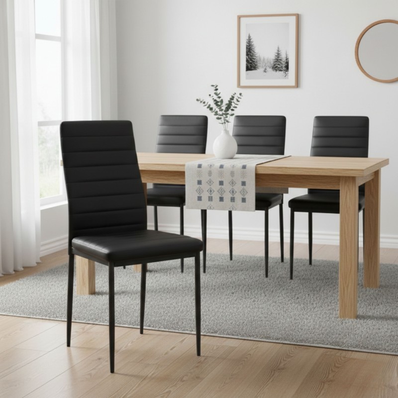 Silla de Comedor Avat Estilo Industrial Color Negro