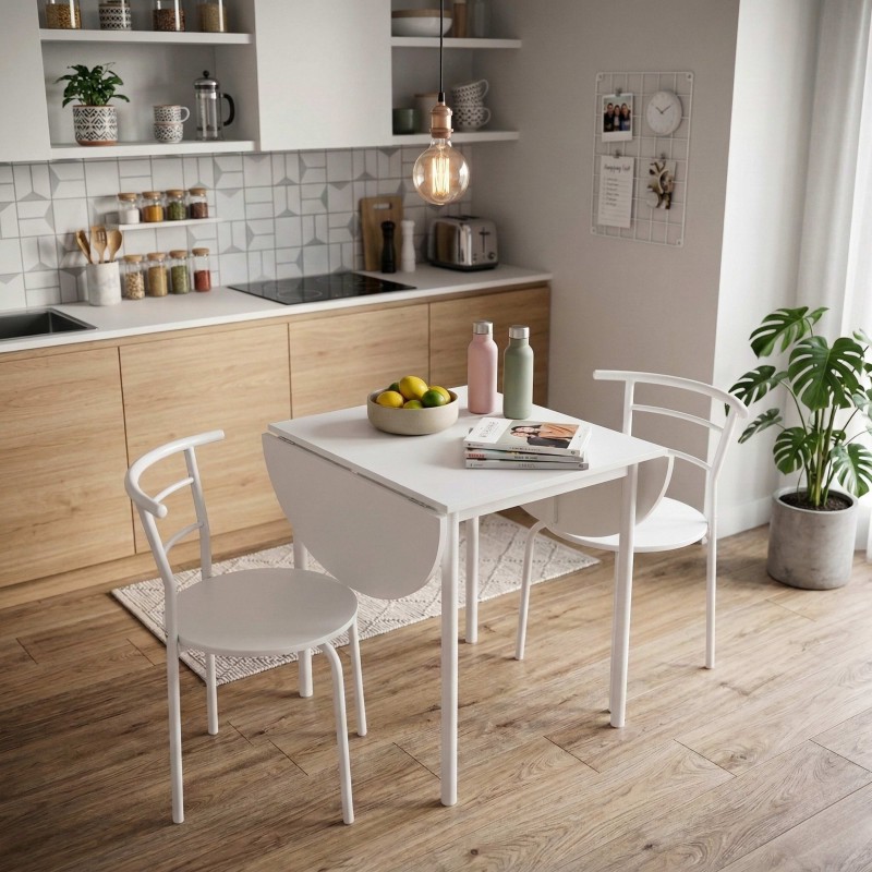 Conjunto Mesa + 2 sillas Blanco Butterfly