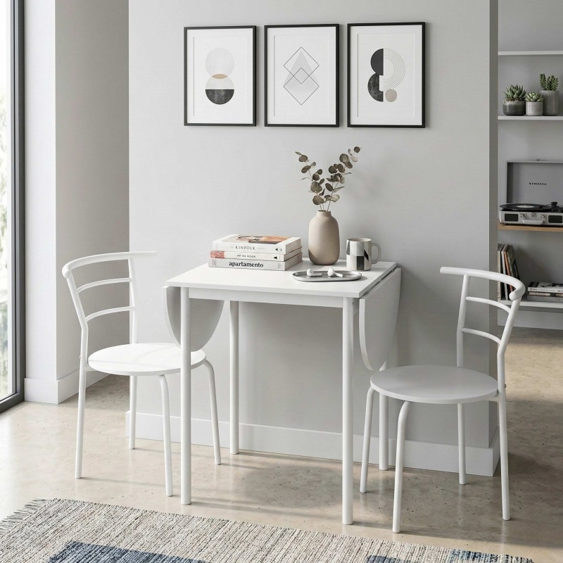 Conjunto Mesa + 2 sillas Blanco Butterfly