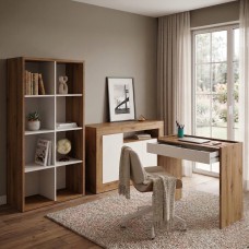Pack oficina muebles color roble nodi y blanco artik