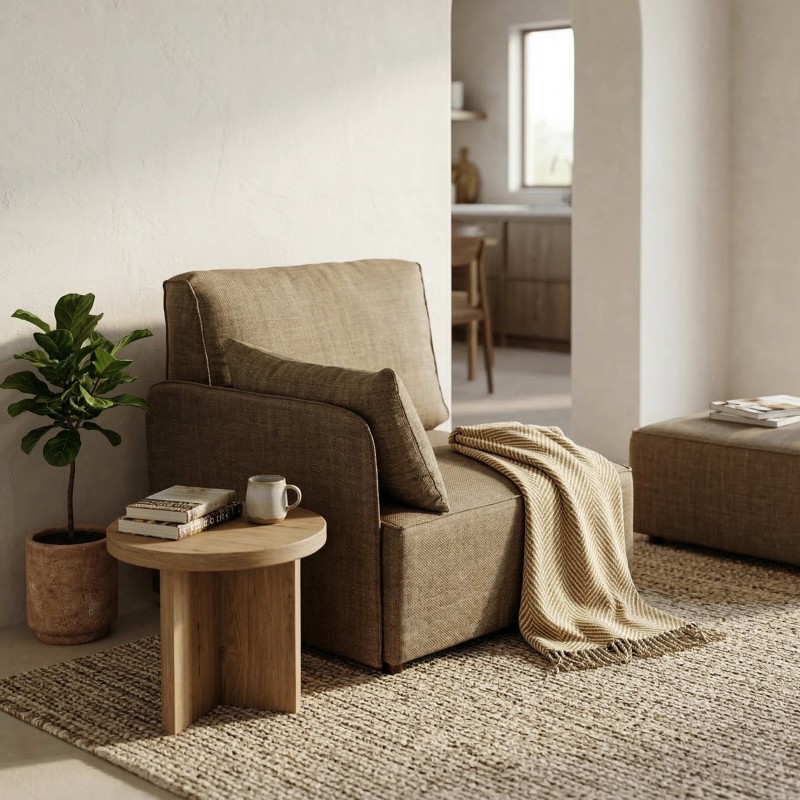 Sofá Modular Riposo Módulo A Color Beige Estilo Moderno 93 cm Sofá Modular Riposo Módulo A Color Beige Estilo Moderno 93 cm