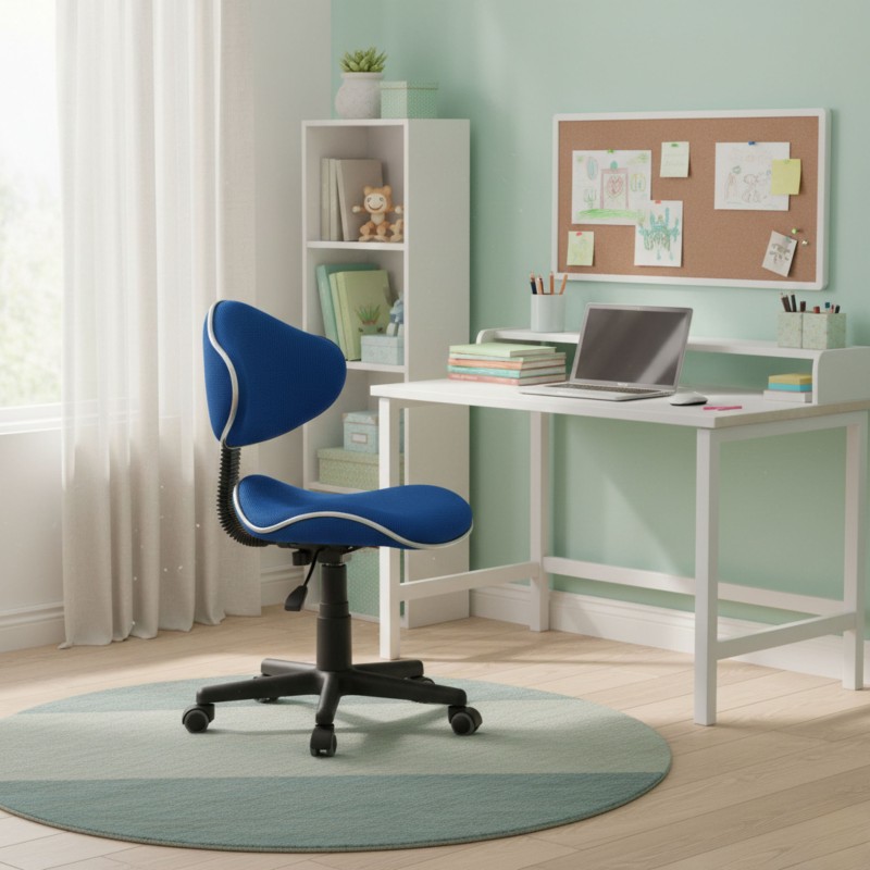 silla bambola azul ambiente