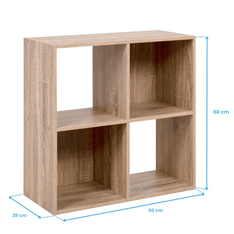 estanteria cuadrada roble cotas