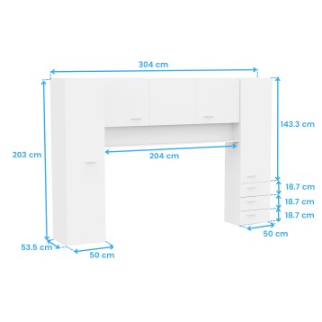 armario blanco tidy cotas