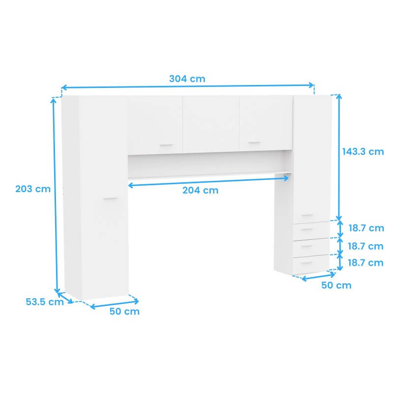 habitación juvenil tidy blanco cotas