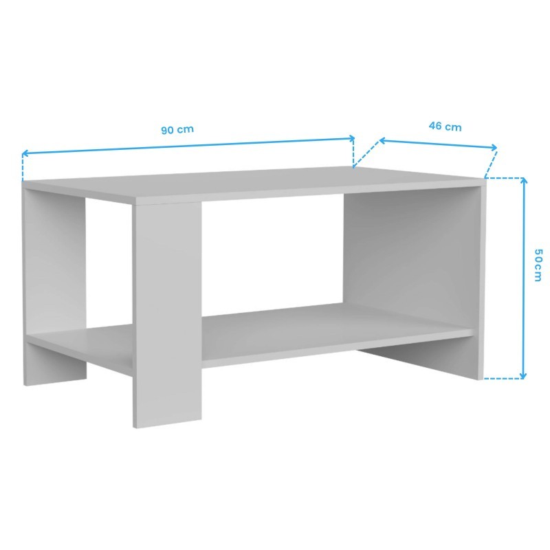 Pack 4 Muebles Salón Completo Opole Blanco Mate y Roble Claro Diseño Nórdico