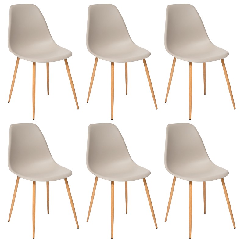 Sillas Taho Estilo Nórdico de Salón Color Beige y Madera Claro