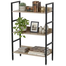 Estantería Baja 3 Estantes Rubi Color Roble Cambrian y Negro 60x93x28 cm